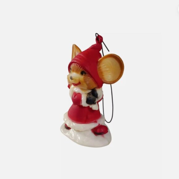 VTG France/French Plastic Miniature Christmas Mouse Aria Fabrique Gift Sack Bag - Picture 4 of 10